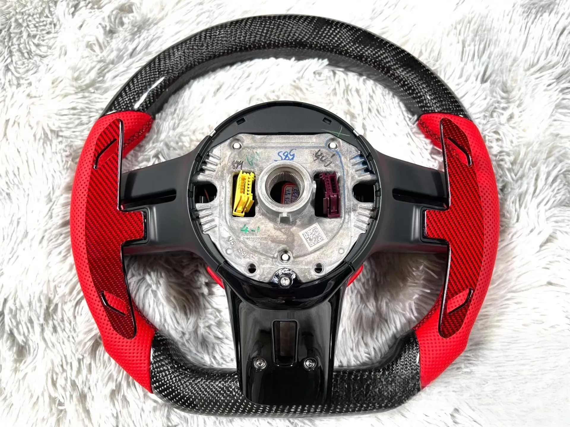 FOR Custom Leather Car Steering Wheel Fit Mercedes Benz A Class E Class S Class AMG GT GLE CLA Carbon Fiber Steering wheel