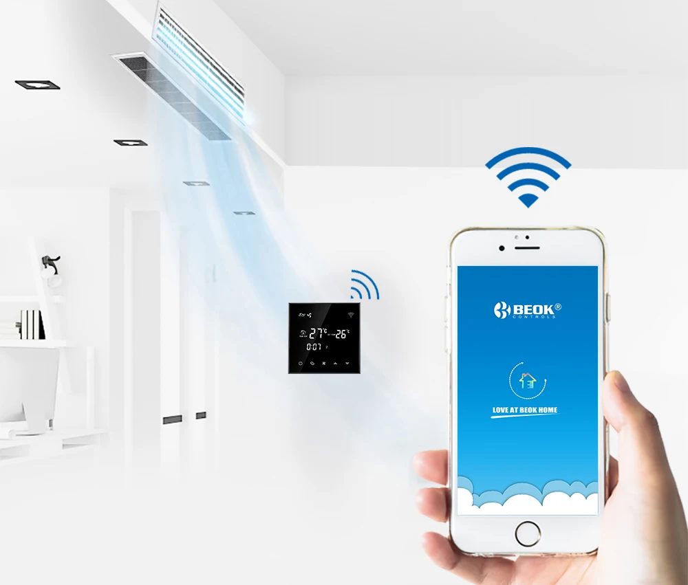 Beok TGT70WIFI-AC Series Room Digital Thermostat Air Conditioner Fan Coil Thermostat