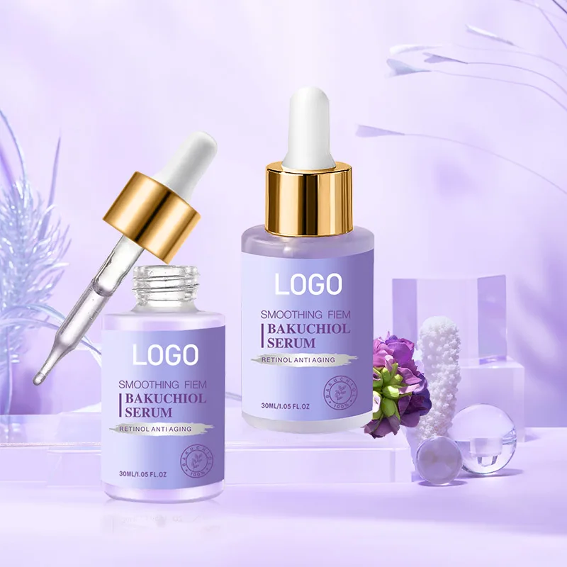 Pure organic skincare smooth anti aging reduce fine lines wrinkles firming collagen retino bakuchiol serum