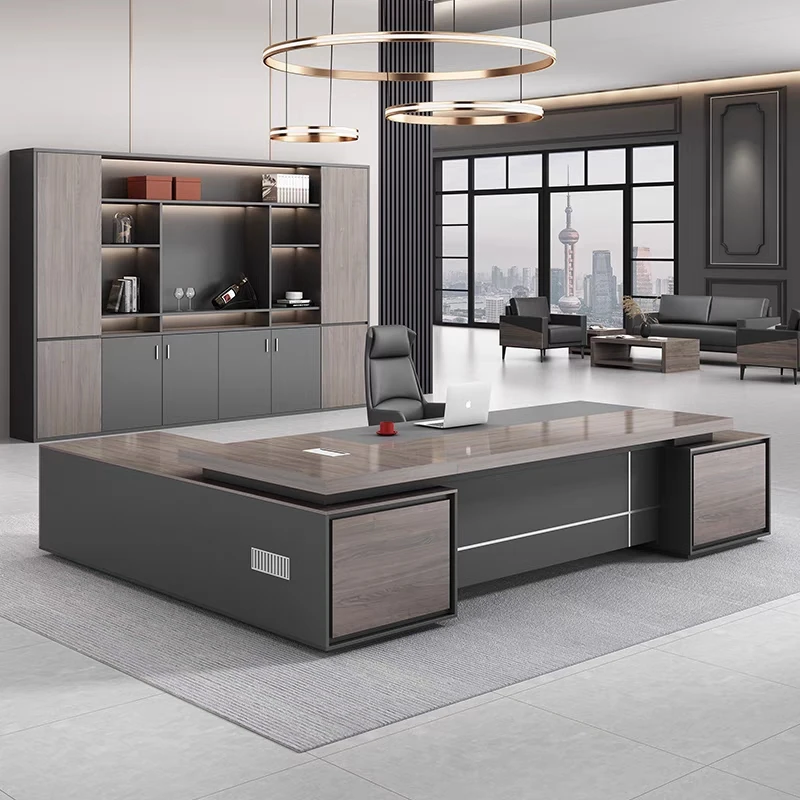 Luxury Design  Office Furniture Wooden Manager Director Table L Shaped Executive Office Desk