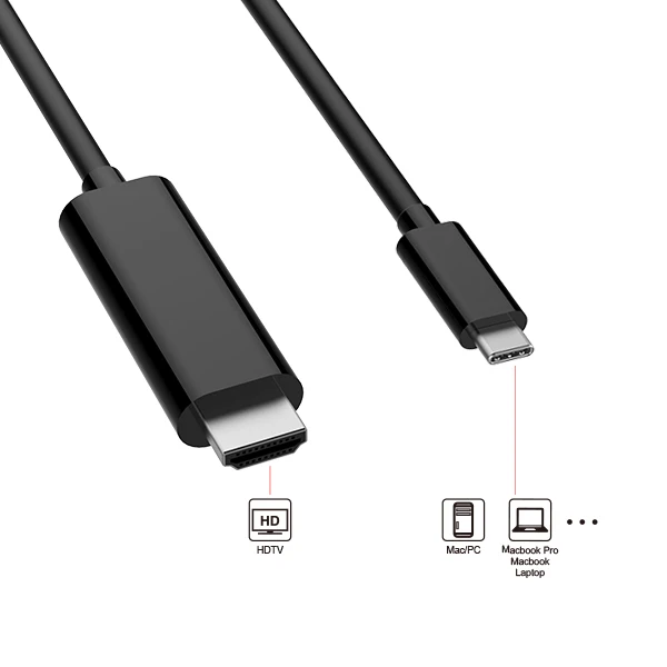  Хорошее качество и низкая цена sles 4K USB-C к HDMI кабель высокой четкости изображения для игровых