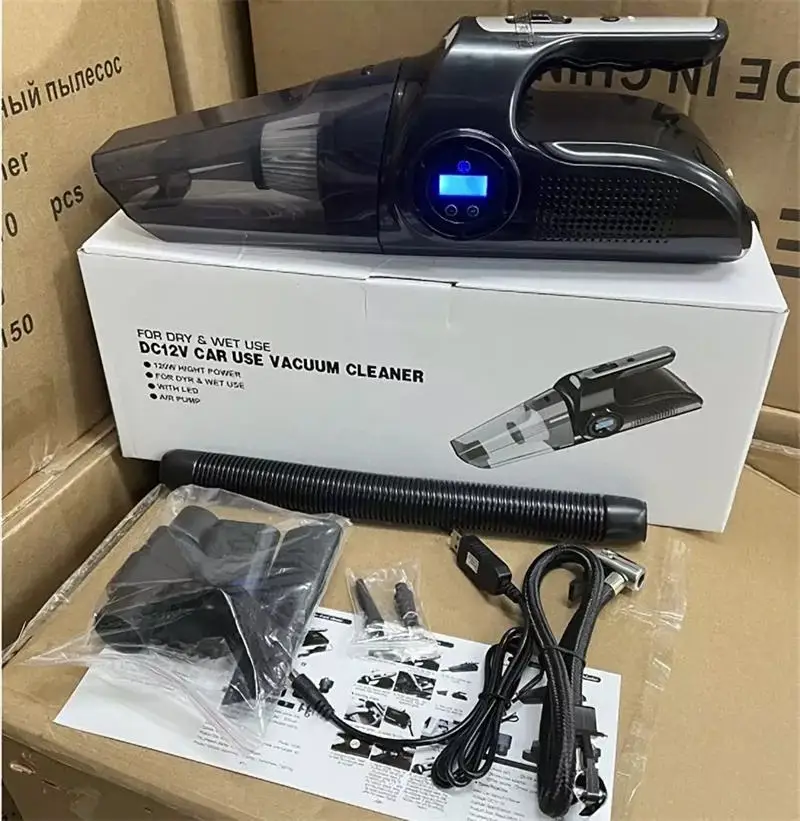 Wireless/Wired portable 120W 6000Pa powerful multifunction 4 in 1 car vacuum cleaner with air pump for car washing
