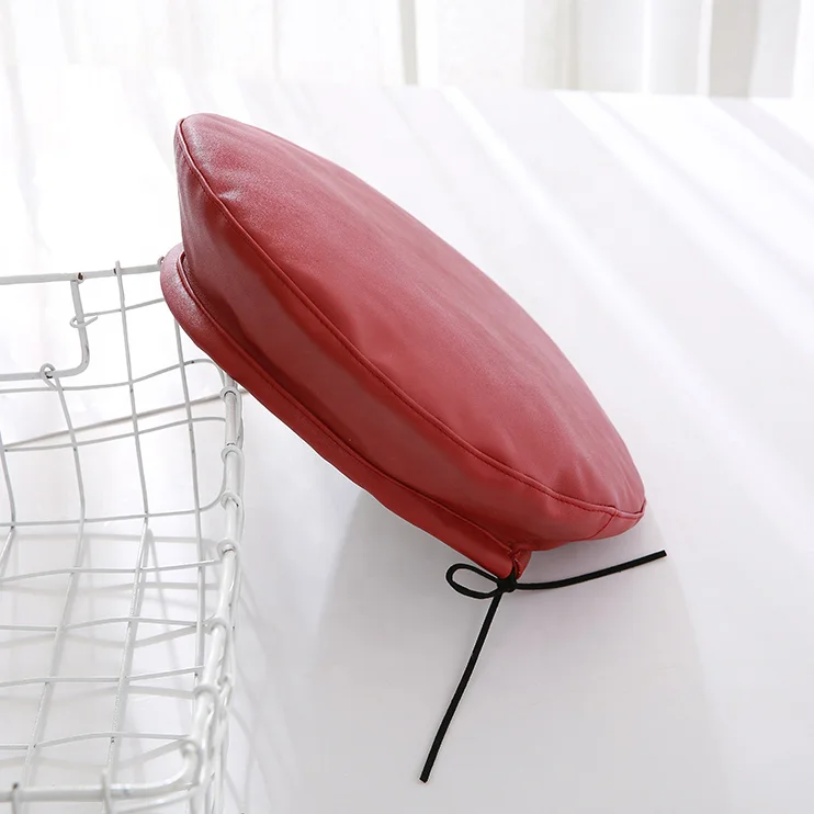 Кожаный берет, шапки для женщин, зимняя плоская кепка, женский модный осенне-зимний берет, Кепка