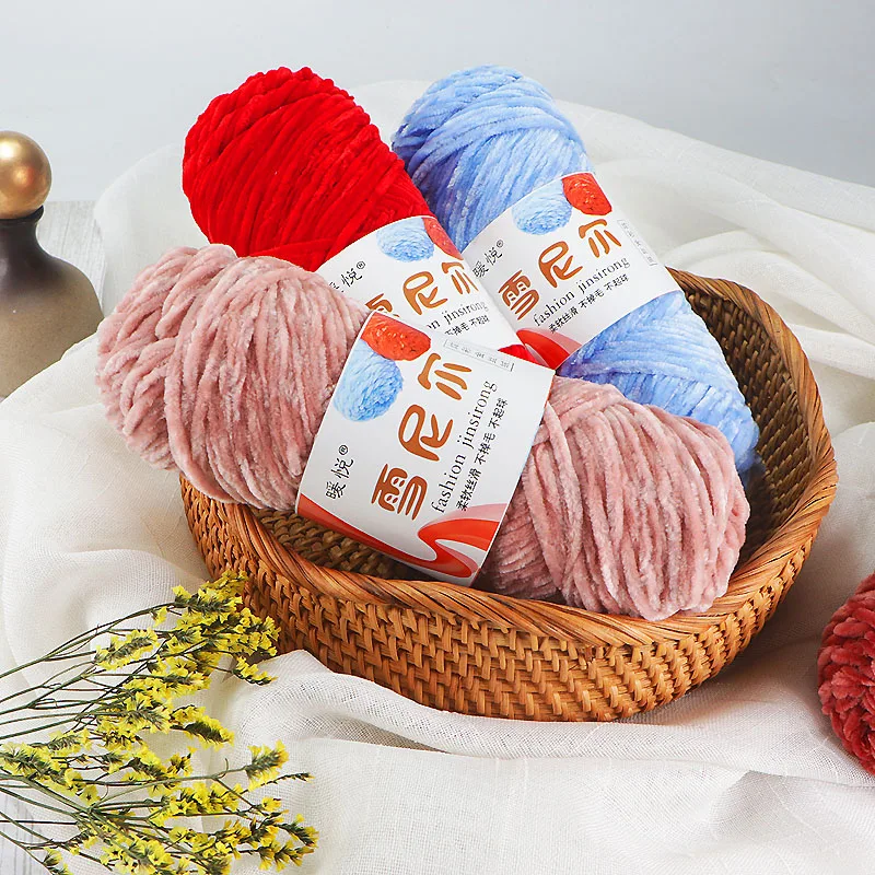 RongMeiXuan 1ply 100 г синельная пряжа бархат пряжи вязание крючком мягкая