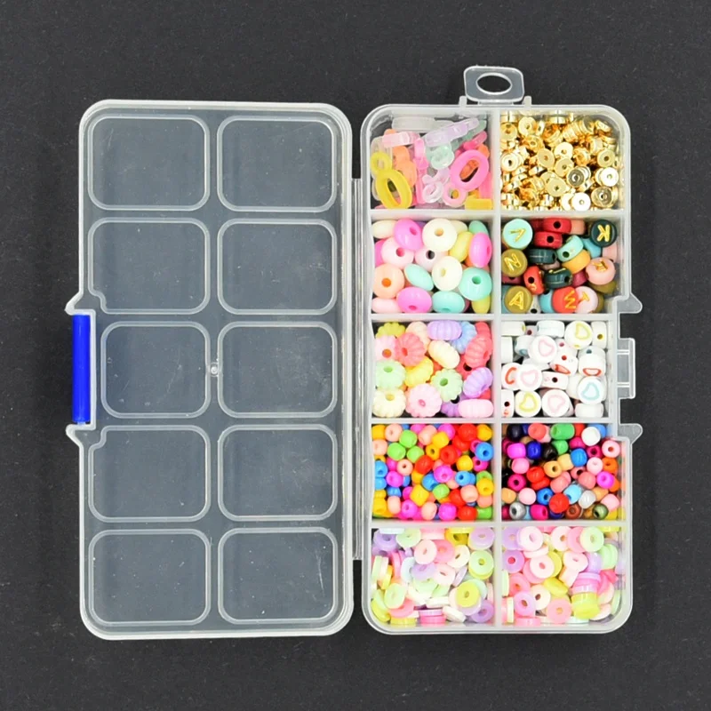 Beat Sales Handmade Accessories Wholesale CCB Plastic Alphabet Glass Seed Abacus Spacer Gold Beads DIY Kit