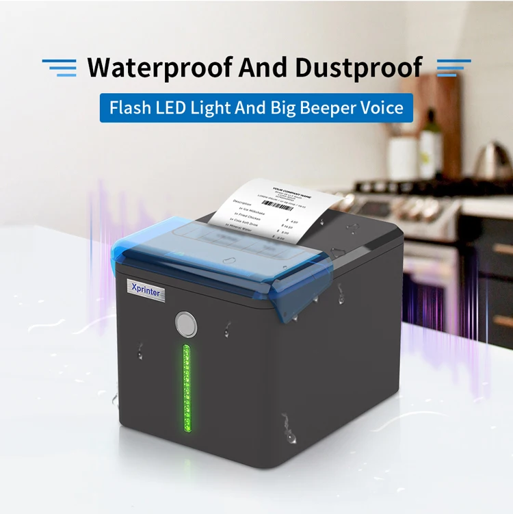 Xprinter XP-Q80K Factory 80mm Thermal Pos Printer Flash Led Light And Big Beeper Voice Thermal Receipt Printer