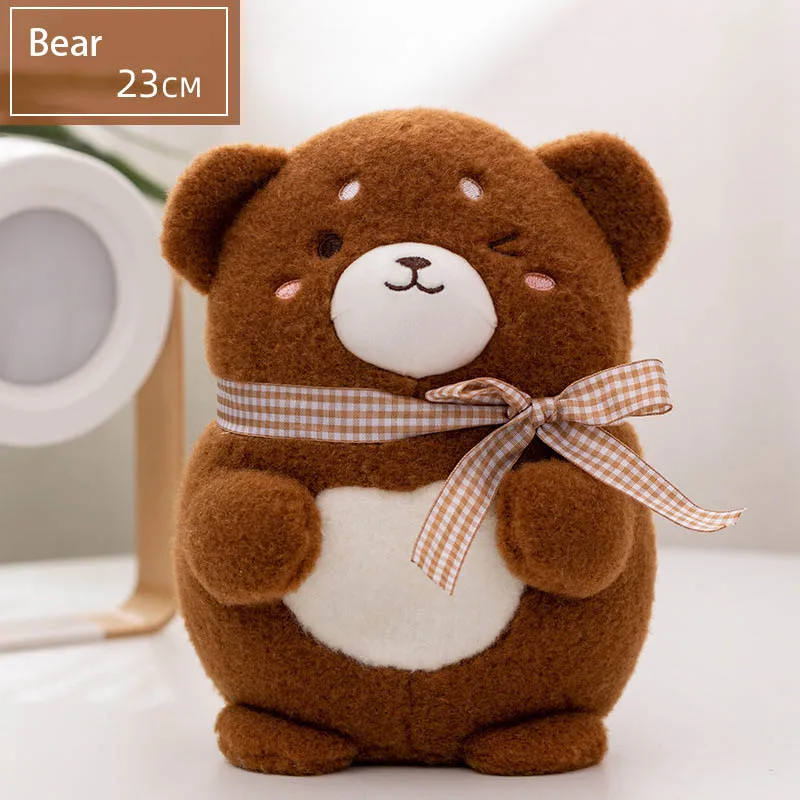 Cute forest animal plush toy doll soft cute chocolate bear pink rabbit baby elephant doll pillow