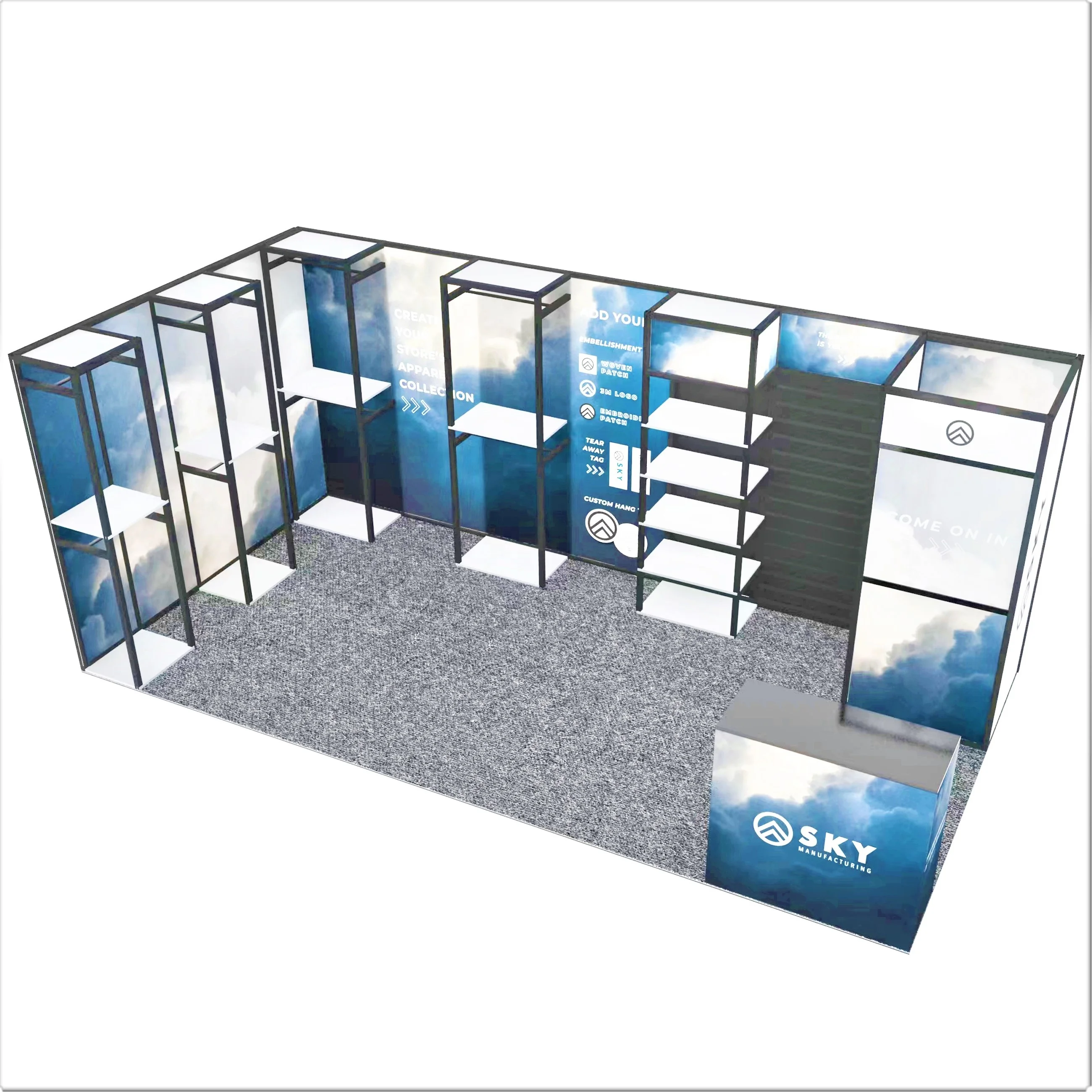 3x6m exhibition stand tradeshow booth display stand design