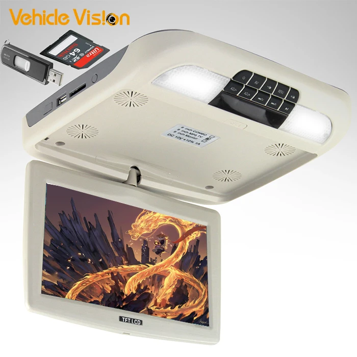 9 Inch Digital Screen Flip Down Monitor Car Roof TV Monitor Bus Screen Rotatable Overhead Monitor