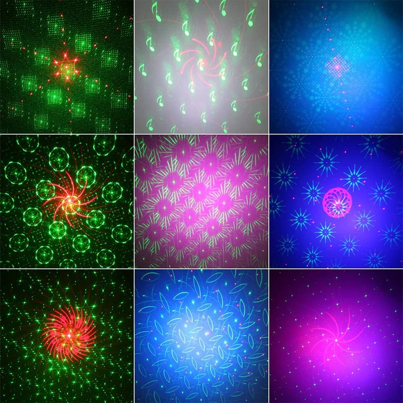 Мини-освещение для вечеринок RGB дискотека диджея Лазерное освещение звуковая активация 72 узоров светодиодный лазерный проектор вечеринки