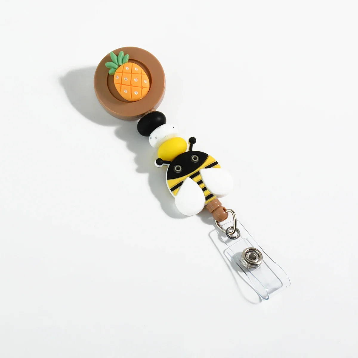 Cute Cartoon Silicone Beads Clouds Badge Reel For Holder With Alligator Clip Retractable ID Card For Doctors Nursing Accessories