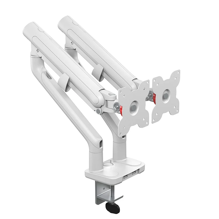 AUKI White 32 inch Vesa Arm UP TO 9 KG VESA Mount Black Dual Monitor Arm monitor stand 2 screens