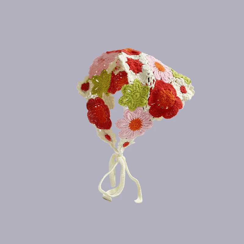 Ins fashion girls crochet headbands knitted hair accessories triangle head scarf