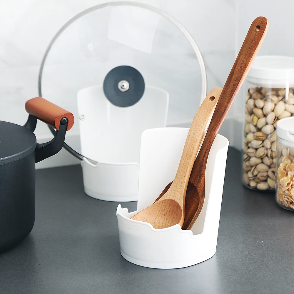 Mini Lid Rack Multifunctional Kitchen Spatula Soup Spoon Stove Countertop Shelf Pot Lid Storage Shelf