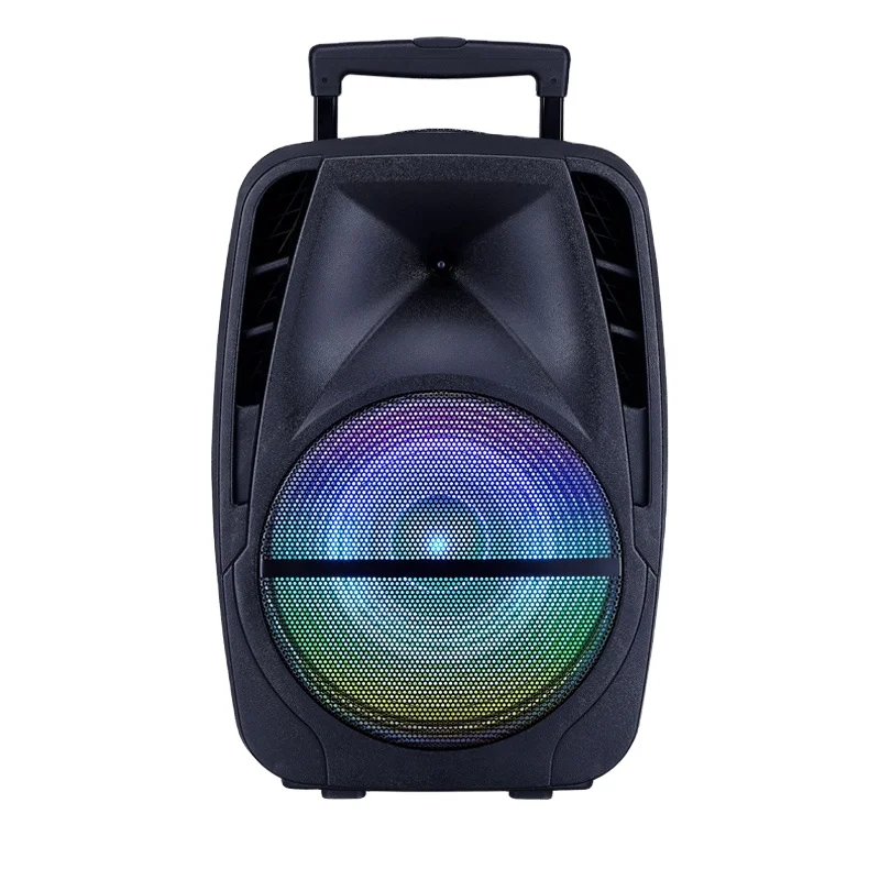 HS-TS1217 12 inch outdoor with battery BT- portable speaker  Large portable wireless  woofer trolley dj karaoke speakers with 2