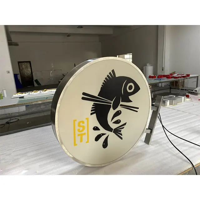 Factory  Custom Metal Double Sided Projecting  Light Box Letters Storefront Signs Blade Sign Outdoor Signage