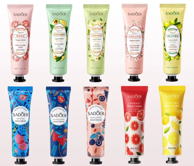 Factory wholesale in stock hand cream 10 flavors mini moisturizing whitening plant hand cream lotion