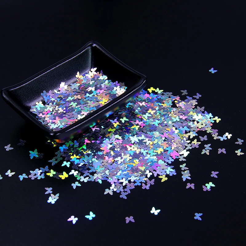 New Neon colors irregular Gold Flakes Nail glitter Pigment Powder Heat Shaped Craft Decorative Holographic Glitter