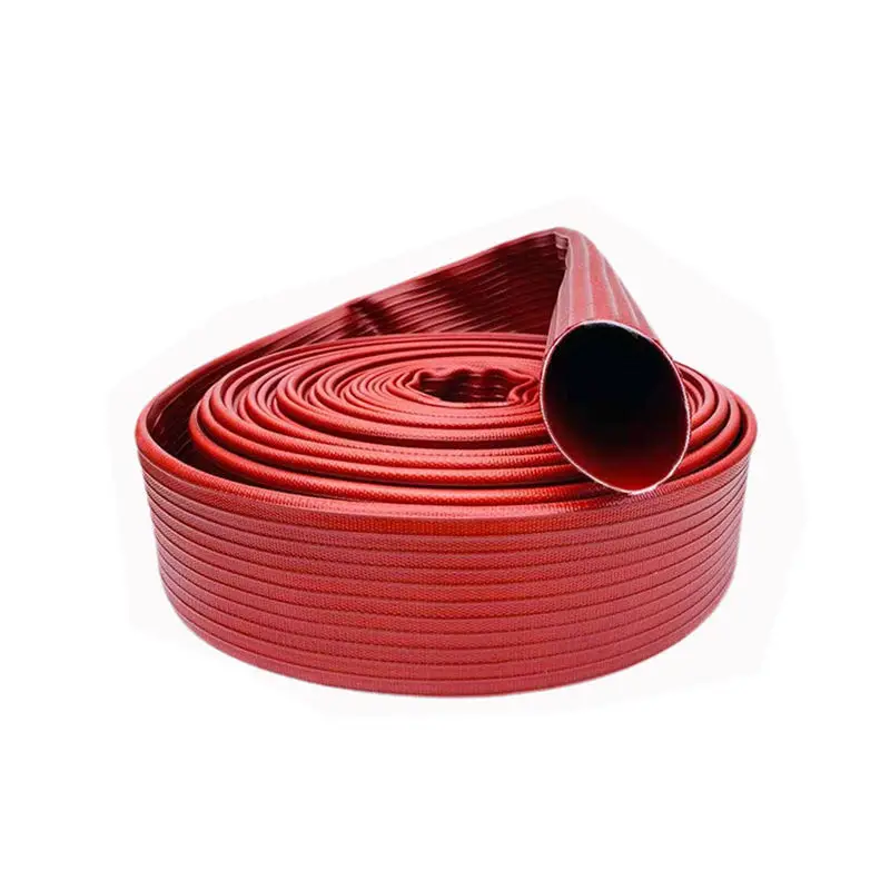 Red PVC/TPU Rubber Lay-Flat Fire Hose with Coupling/Connector Essential Equipment & Accessory for Firefighting