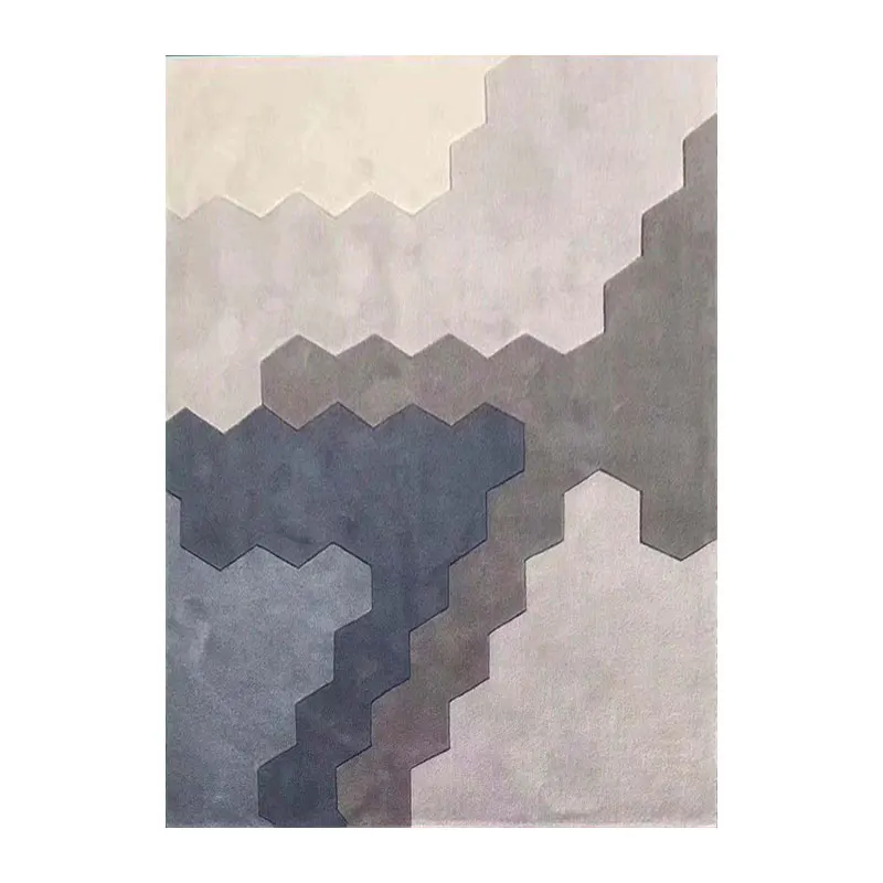 Hand tufted modern wool rugs can be used in living rooms and bedrooms.