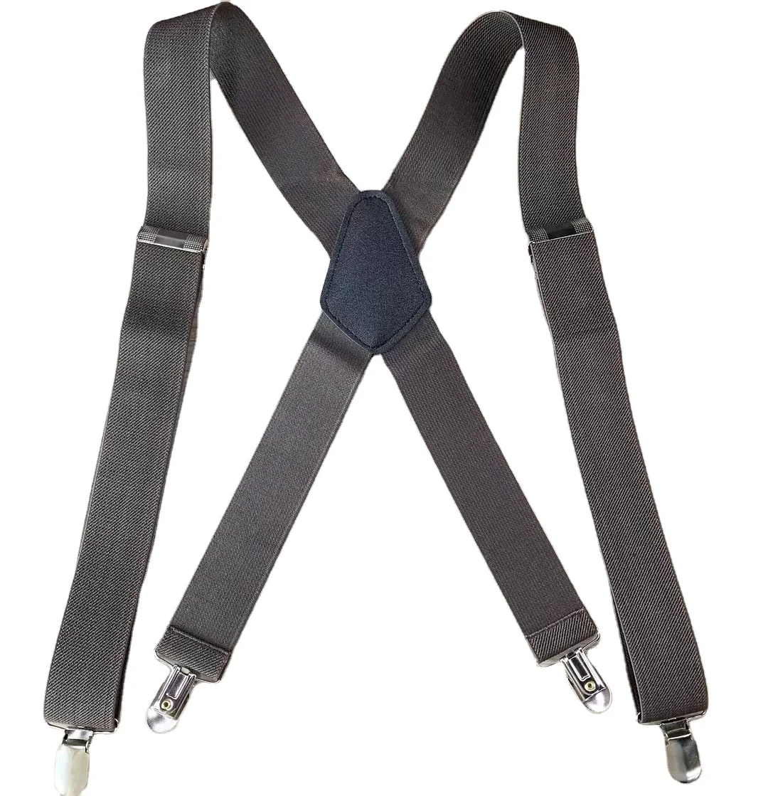 Adjustable 4 Clip X-Back Heavy Duty Clip Elastic Suspenders of Men Pants Braces