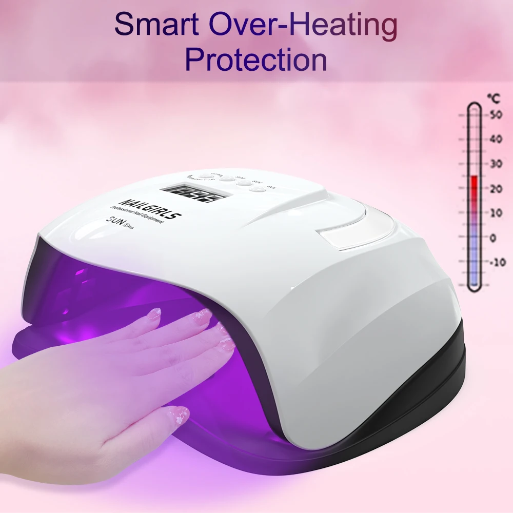 NAILGIRLS 168w UV LED Nail Lamp Professional Nail Dryer Curing Gel Polish UV Lamp with 4 Timer Setting