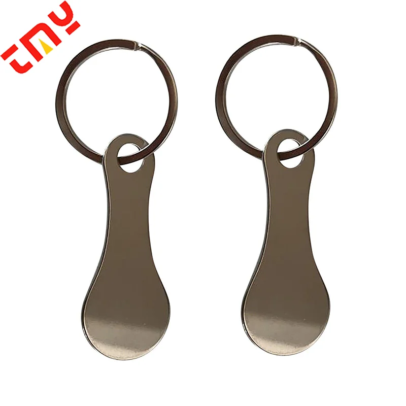Custom 23MM Blank Black Sliver Token Keychain Coin Stainless Steel Shopping Cart Tokens For Laser Engraving