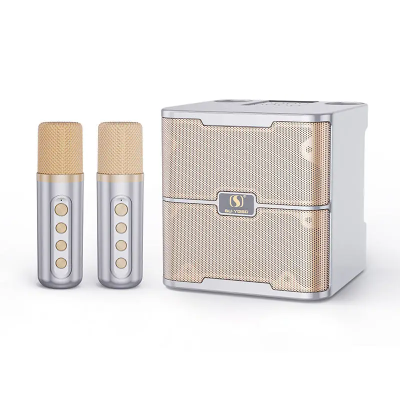 Лидер продаж, беспроводной Динамический динамик UHF для всей семьи, колонка Ktv, стерео, двойной микрофон, аудио, караоке-машина, звуковая карта