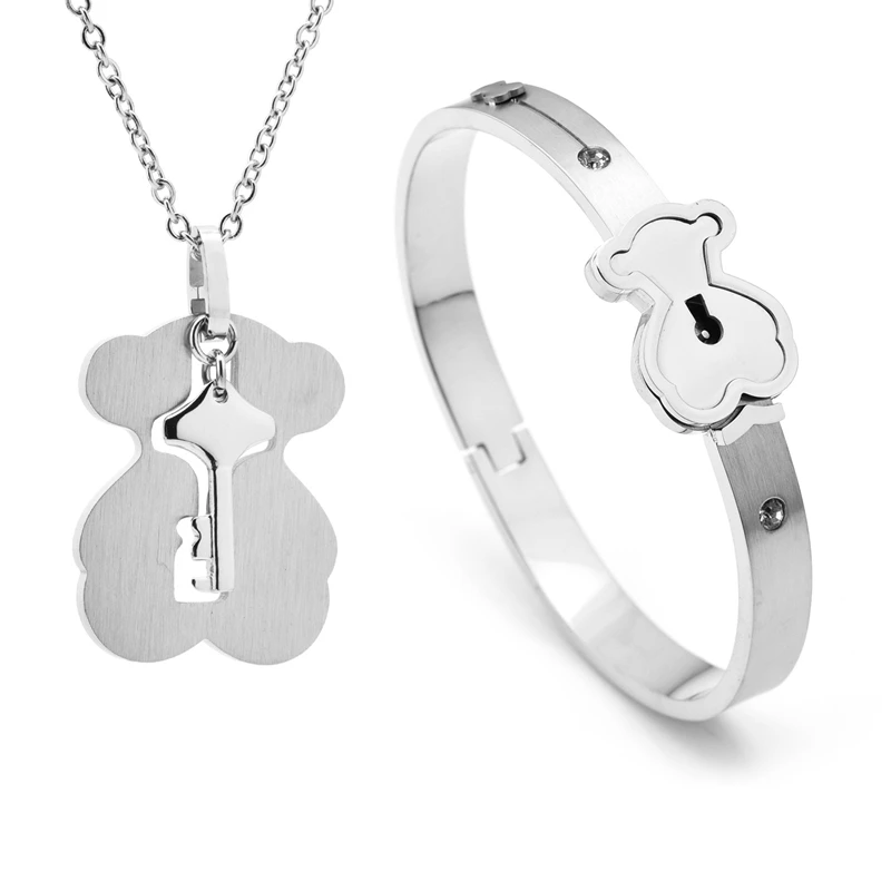 
stainless steel cuff bangle bracelet Gold Wholesale Fashion jewelry 316L Women Cuff Bracelet bear touses 