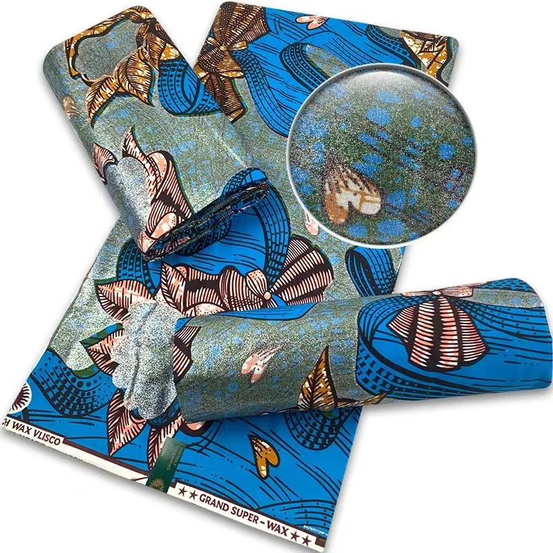 Wholesale customized java 100% cotton african real wax ankara print fabric 6 yards