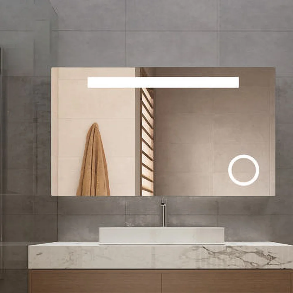 Smart LED mirror light Customized round or square bathroom 5x 7x hotel led magnifying mirror with light for hotel lighting