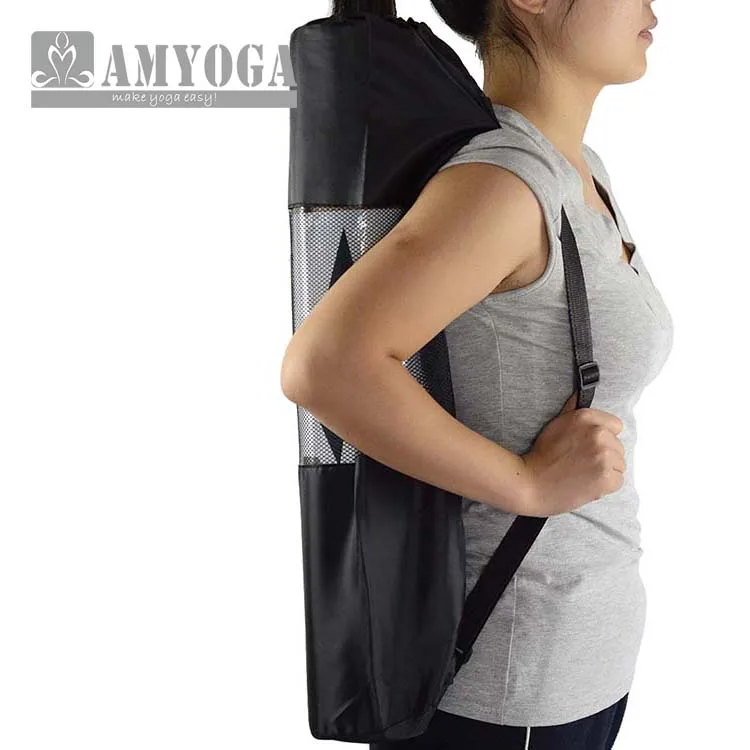 BSCI Factory 210D Nylon Mesh Yoga Mat Bag Polyester 70cm AMYOGA CN;ZHE YB-65N