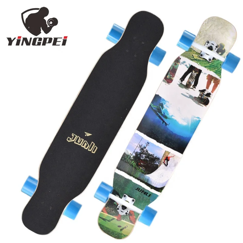 YINGPEI Comfortable Pro Longboard 7 Ply Chinese Maple Cruising Sporting Long Skateboard best selling adult four-wheels