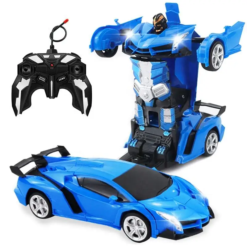 2 в 1 Электрический Радиоуправляемый автомобиль 1/18 трансформация роботов деформации автомобиля пульт дистанционного управления одним щелчком спортивный