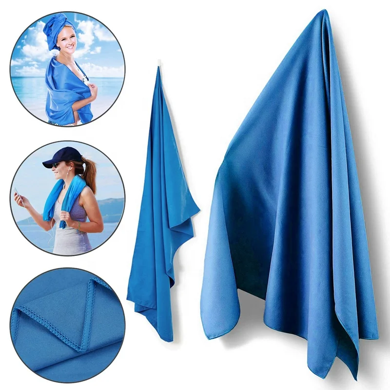 China Supplier Super Absorbent Microfiber Towel Sets Printed Microfiber Light Weight Sweat Hand Towel Sports Travel Towel
