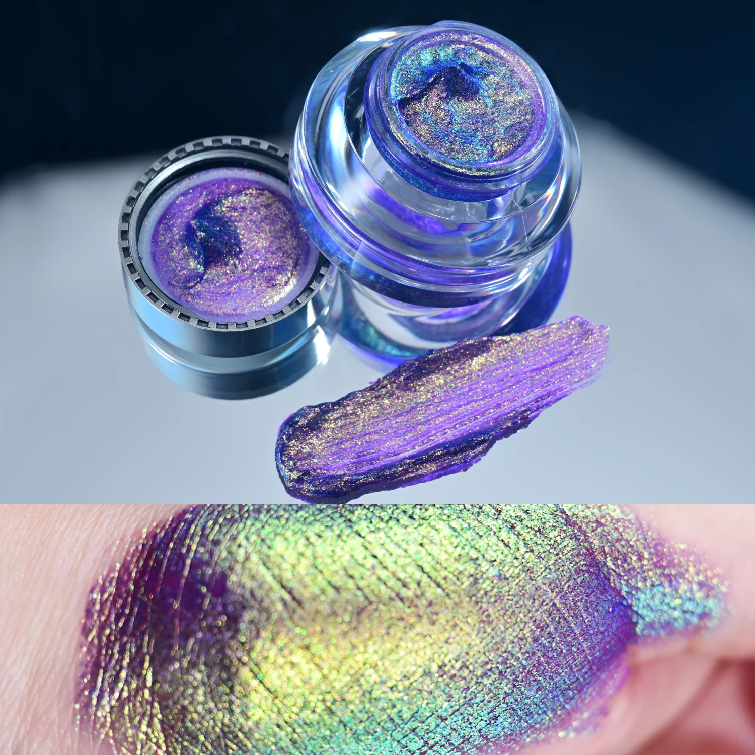 Charm Beauty Eye Makeup Eyeshadow 8 Colors Chrome Cream Shimmer Multichrome Pigment Chameleon Gel Eyeshadow
