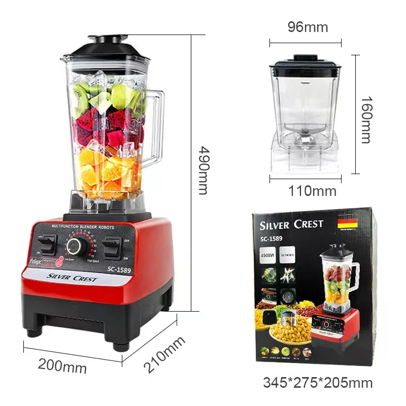 2 in 1Multifunction Large Capacity Home use Silver Crest Blender Juicer Smoothie Mixer Grinder Milk Shake Maker Food Processor