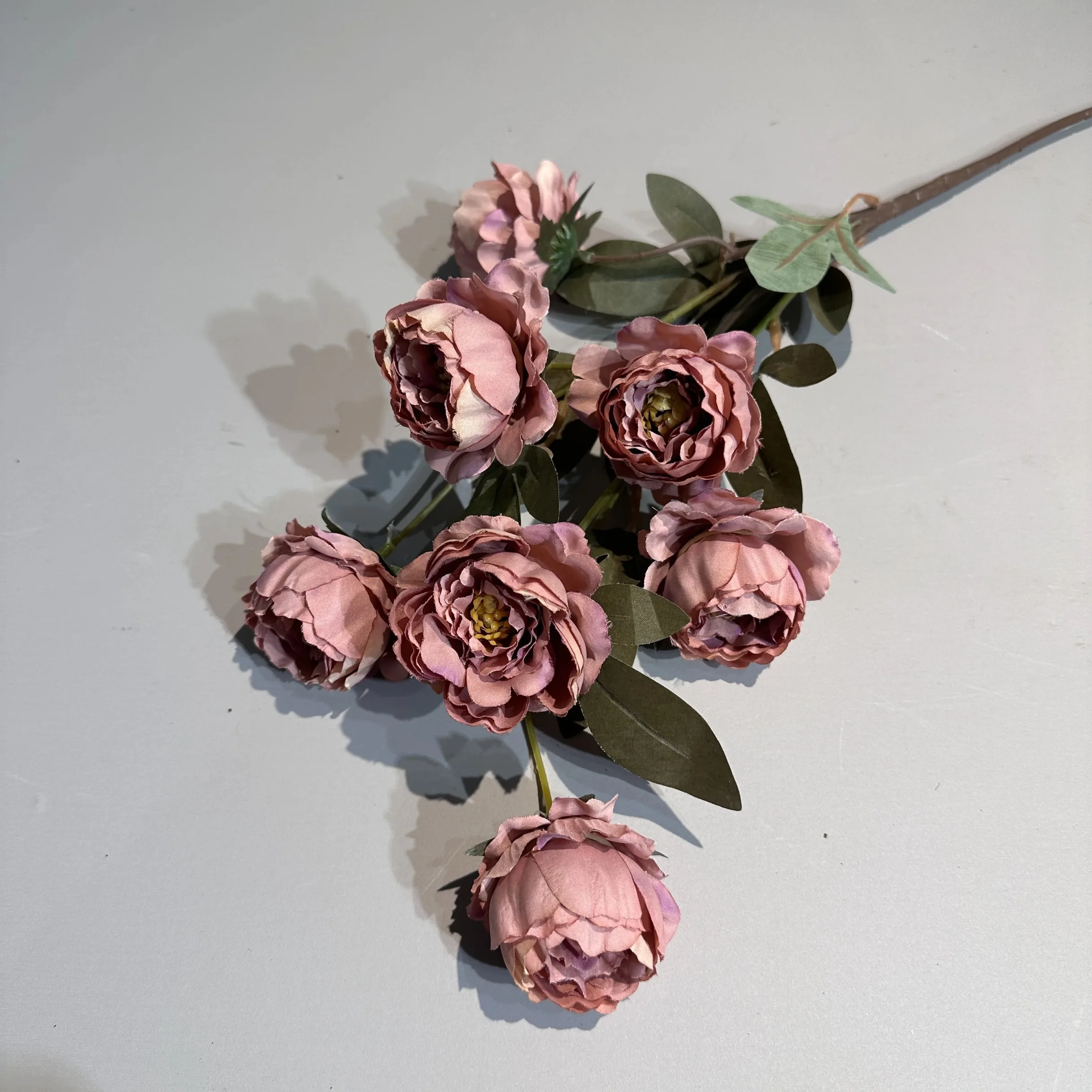 Hot Seller Artificial 7 Heads Silk Mini Peony Flower long stem Bouquet Wedding home Decoration Flowers