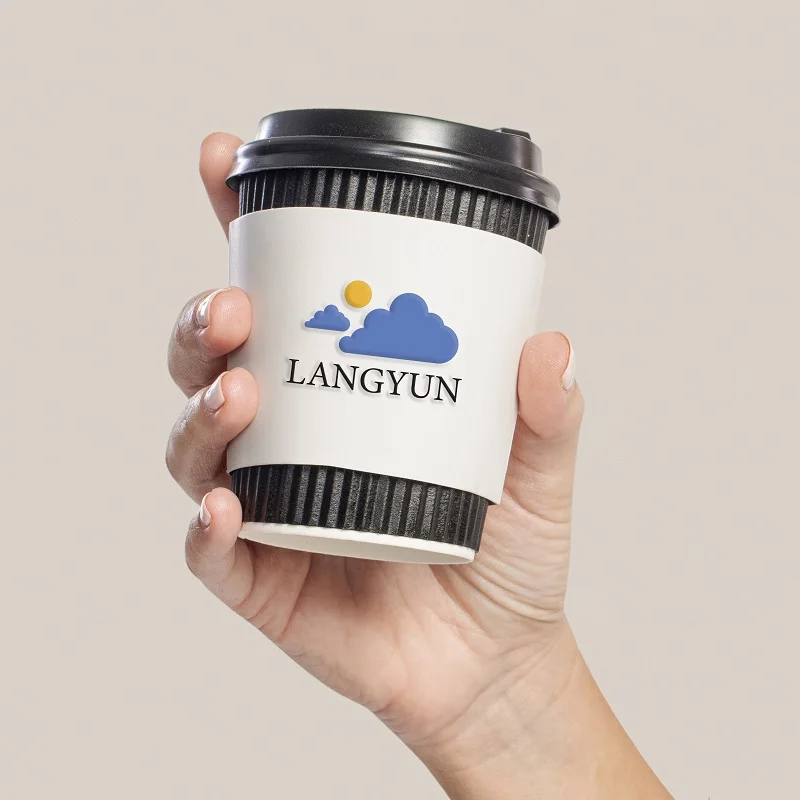 Customized Print Logo Compostable Coffee Cups 8oz 12oz 16oz 22oz Paper Glass for Hot Drink