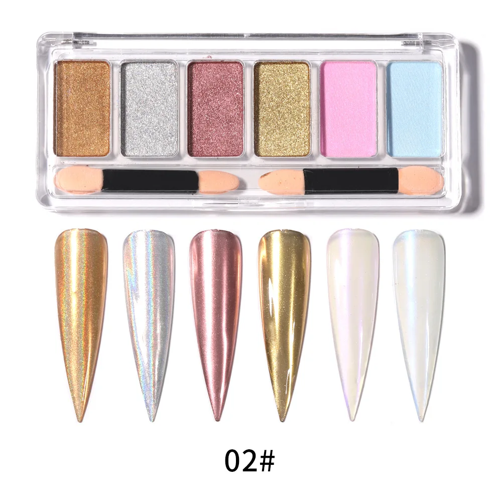 Nail Supplies Air Cushion Pen Nail Pigment Magic Titanium Powder Price Mermaid Aurora Metallic Mirror Chrome Powder