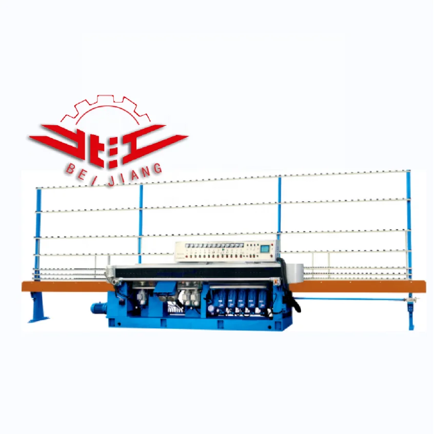 Glass Straight Line Polishing Edger with 45 Angle / Glass Edging Machine with PLC control Customized Automatic Production Line