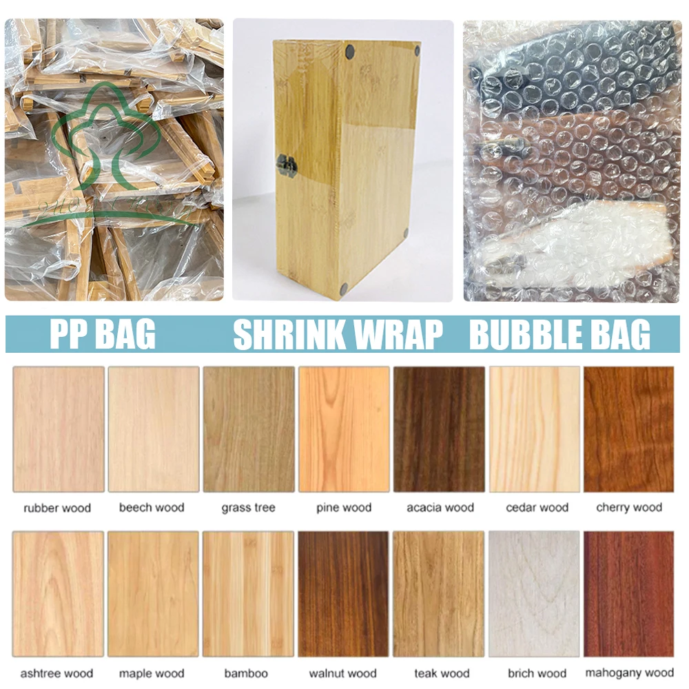 Large Bamboo Wooden Box Tray Set, Locking Storage Decorative Box for Home with Combination Lock, Rolling Tray Stash Box