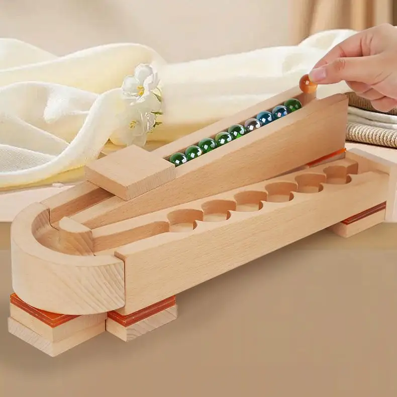 Wooden marble running track race Wooden ball running toy Kids Marble Maze gift for kids