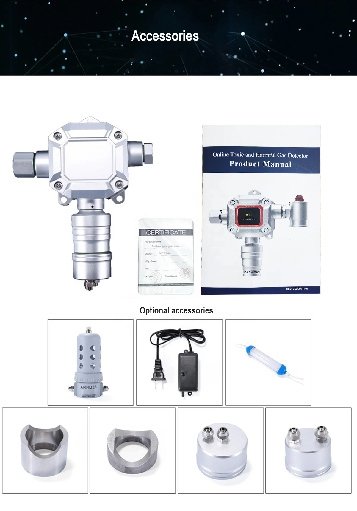 ZETRON MIC300-Fixed Gas Analyzer for Carbon Monoxide Oxygen Depletion Carbon Dioxide Ammonia LEL EX H2S NH3 With Multiple Alarms