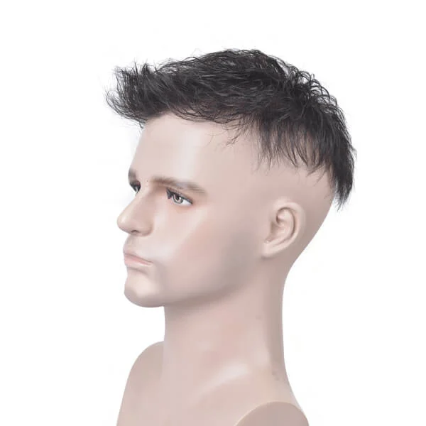 iconal light density fine welded mono human hair toupee mens topper hair replacement system for men