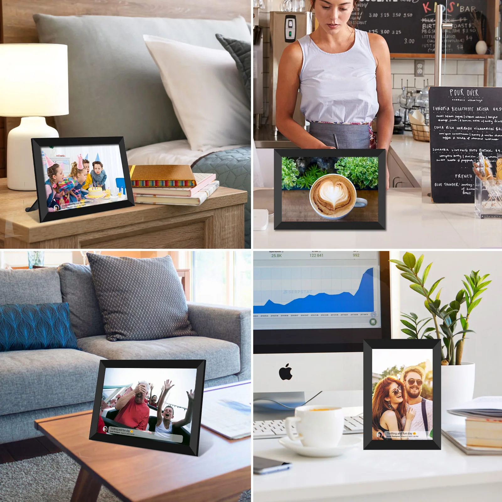 Frameo app  WiFi android LCD led touch screen digital photo frame10.1 Inch Electronic Digital Photo frame