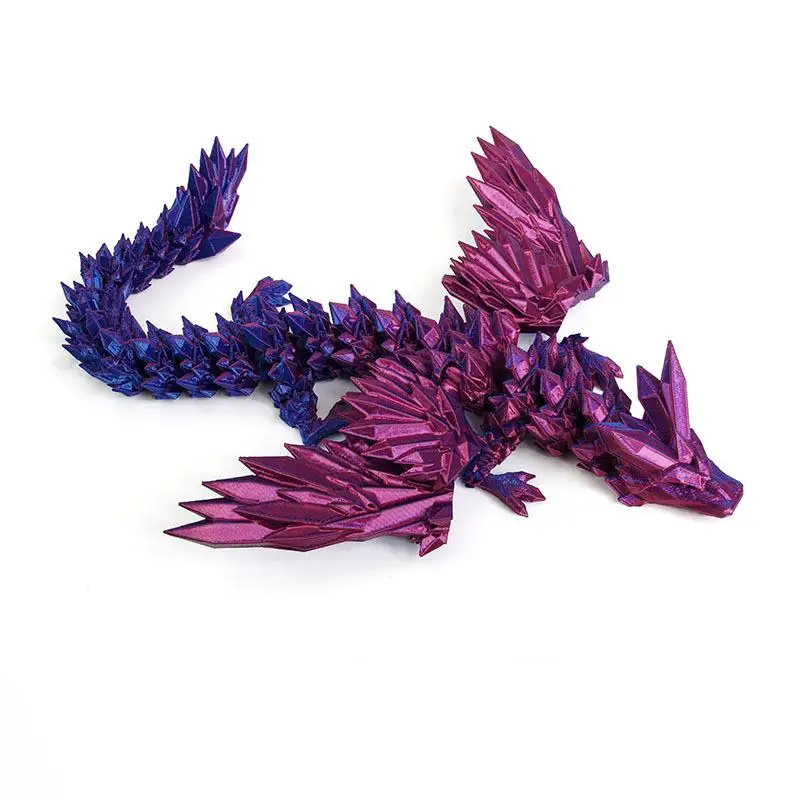 Affordable Christmas Gift PLA Chinese 3d Printed Dragon with Wings Ready to Ship 20cm 3D Printed Articulated Dragon