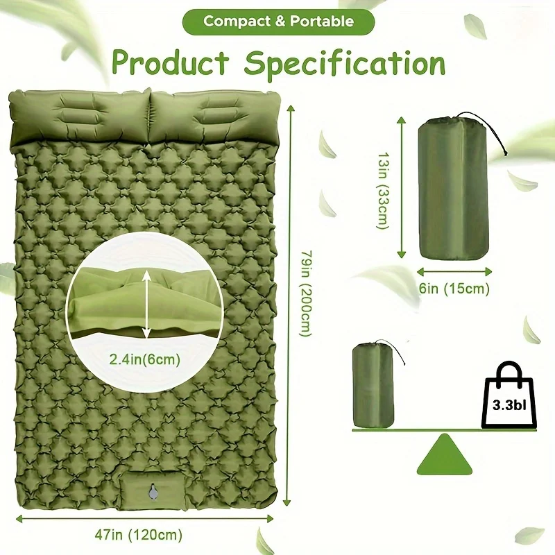 2024 Durable Double size Camping Mattress Memory Foam Outdoor Foam camping mat