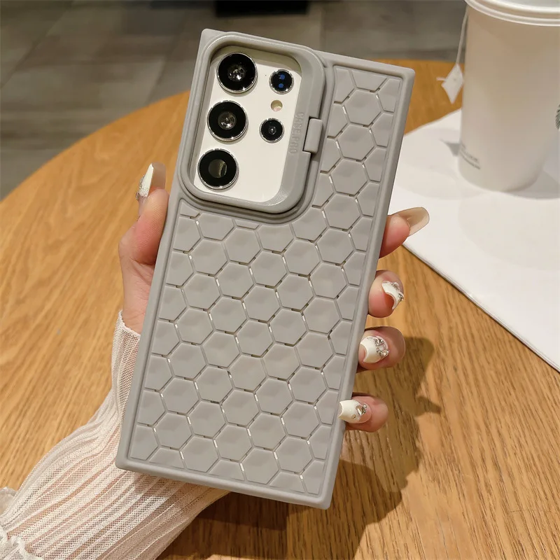 For Samsung Galaxy S24 Ultra S23 Plus S23 FE S22 S21 Camera Metal Ring Holder Cover Shell Lens Protect Stand Magnetic Phone Case