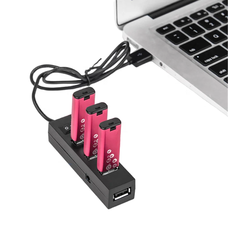 usb 4 port 2.0 black hub with Switch splitter for PC Macbook
